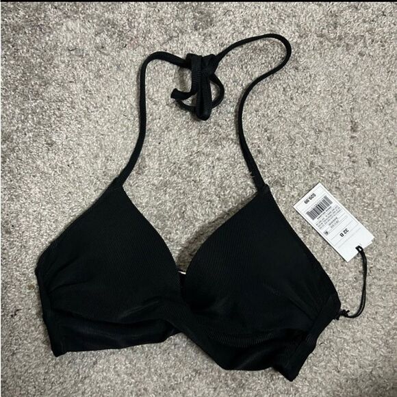 Shade & Shore Lightly Lined Wrap Front Ribbed Bikini Top - Picture 2 of 9